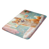 Shiba Inu Bath Time Cute Bathroom Decor バスマット (アングル)