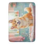Shiba Inu Bath Time Cute Bathroom Decor バスマット (正面縦)