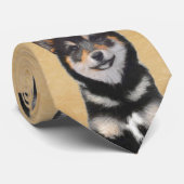 Shiba Inu (Black and Tan) Painting - Dog Art ネクタイ (ロール)