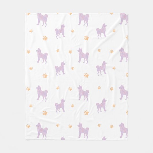 Shiba Inu Blanket – Minimal Lavender Gift  フリースブランケット (正面)