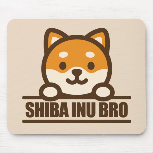 SHIBA INU BRO - かっこいい柴犬の兄貴デザイン マウスパッド (正面)