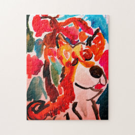 Shiba Inu cherry Japen blossom  ジグソーパズル