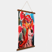 Shiba Inu cherry Japen blossom  吊り下げ型タペストリー (傾斜あり)