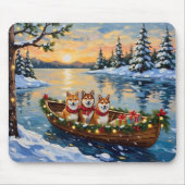 Shiba Inu Christmas Boat Holiday マウスパッド (正面)