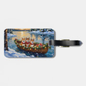 Shiba Inu Christmas Boat Holiday ラゲッジタグ (裏面横)