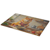 Shiba Inu Cooking in Kitchen カッティングボード (角)