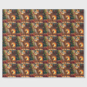 Shiba Inu Decorating the Christmas Tree Painting ラッピングペーパー (フラット)