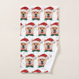 Shiba Inu Dog Breed Christmas Stars ハンドタオル