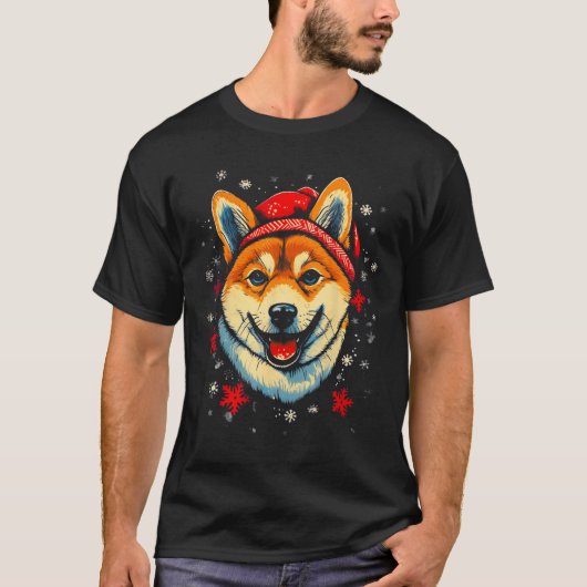 Shiba Inu Dog Christmas 1 Tシャツ (正面)