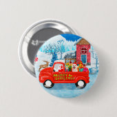 Shiba Inu Dog Christmas Delivery Truck Snow 缶バッジ (正面&裏面)