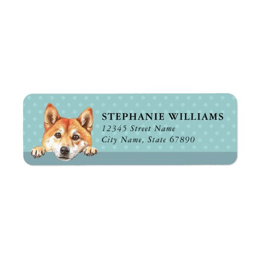 Shiba Inu Dog Return Address Labels ラベル (正面)