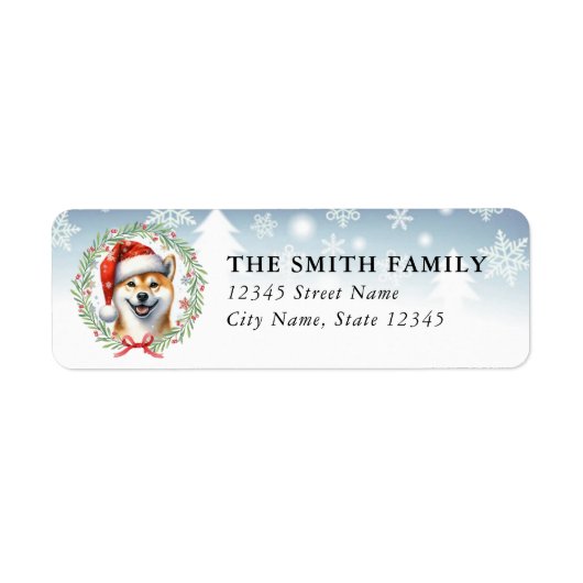 Shiba Inu Dog Return Address Labels ラベル (正面)