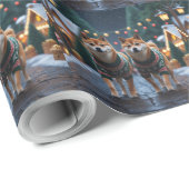 Shiba Inu Dogs Christmas Snow Holiday ラッピングペーパー (ロールコーナー)