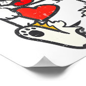 Shiba Inu Feet Pocket Heart Valentines Day Akita I ポスター (角)