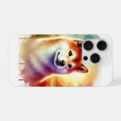 Shiba Inu in watercolor 091024AREF128 - Watercolor iPhoneケース (裏面横)
