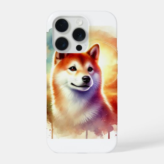 Shiba Inu in watercolor 091024AREF128 - Watercolor iPhoneケース (裏面)