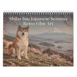 Shiba Inu Japanese Seasons Retro Film Art カレンダー