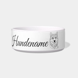 Shiba Inu Minimalist Line Art personalized bowl ボウル