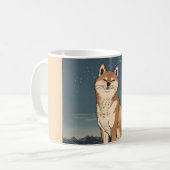 Shiba Inu Moonlight Coffee Mug – Ukiyo-e Style コーヒーマグカップ (正面左)