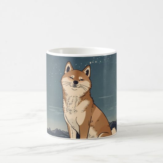 Shiba Inu Moonlight Coffee Mug – Ukiyo-e Style コーヒーマグカップ (中央)