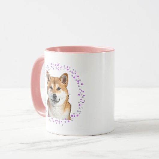 Shiba Inu Mug – Personalized Pastel Lavender Gift マグカップ (正面左)
