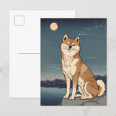Shiba Inu Night Sky Postcard ポストカード (正面/裏面)