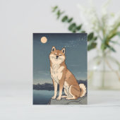 Shiba Inu Night Sky Postcard ポストカード (スタンド正面)
