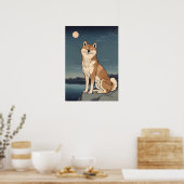 Shiba Inu Night Sky Poster ポスター (キッチン)