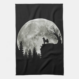 Shiba Inu On Mountain Halloween Gift For Dog Lover キッチンタオル