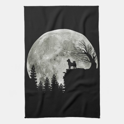 Shiba Inu On Mountain Halloween Gift For Dog Lover キッチンタオル (縦)