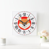 Shiba Inu Original Roman Numeral Wall Clock スクエア壁時計 (ホーム)