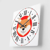 Shiba Inu Original Roman Numeral Wall Clock スクエア壁時計 (傾斜)