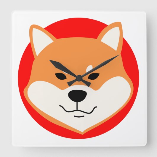 Shiba Inu Original Wall Clock スクエア壁時計 (正面)