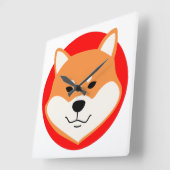 Shiba Inu Original Wall Clock スクエア壁時計 (傾斜)