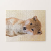 Shiba Inu (Red) Painting - Original Dog Art ジグソーパズル (横)
