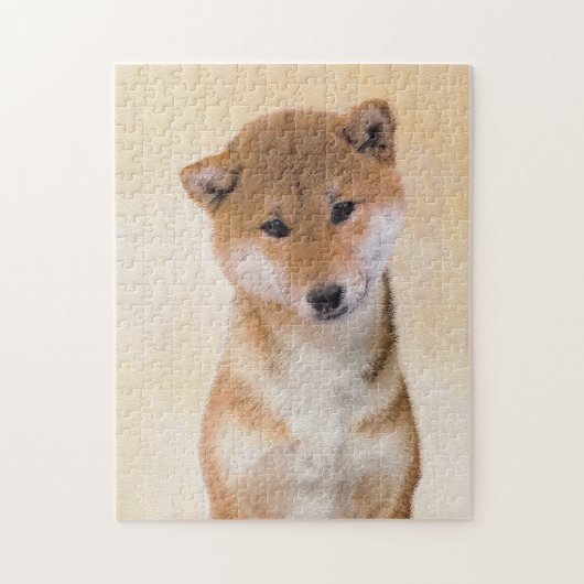 Shiba Inu (Red) Painting - Original Dog Art ジグソーパズル (縦)