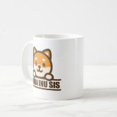 SHIBA INU SIS - かわいい柴犬の姉妹デザイン コーヒーマグカップ (正面左)