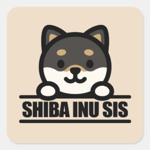 SHIBA INU SIS - かわいい柴犬の姉妹デザイン スクエアシール