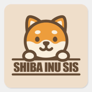 SHIBA INU SIS - かわいい柴犬の姉妹デザイン スクエアシール