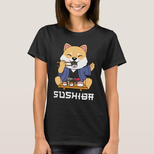 Shiba Inu sushi Tシャツ (正面)