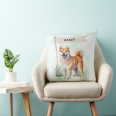 Shiba Inu Watercolor Personalized Dog クッション (椅子)