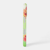 Shiba Inu with Flowers Watercolor Phone Case iPhone 16ケース (右側面)