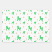 Shiba Inu Wrapping Paper - Minimal Green Gift  ラッピングペーパーシート (正面2)