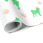 Shiba Inu Wrapping Paper - Minimal Green Gift  ラッピングペーパー (ロールコーナー)