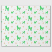 Shiba Inu Wrapping Paper - Minimal Green Gift  ラッピングペーパー (フラット)