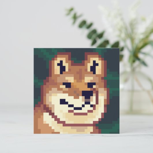 Shiba pixelart, Pixel Art, kaart カード (スタンド正面)