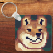 Shiba pixelart, Pixel Art, sleutelhanger キーホルダー (正面)