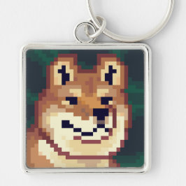 Shiba pixelart, sleutelhanger, Pixel Art  キーホルダー