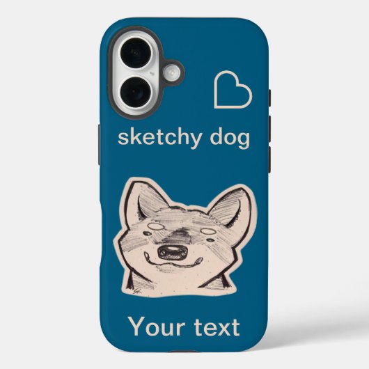 Shiba sketchy dog Case-Mate iPhoneケース (裏面)