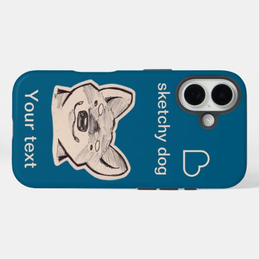 Shiba sketchy dog Case-Mate iPhoneケース (裏面 (横))